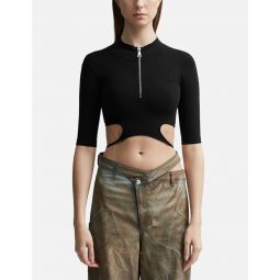 SCULPTING JERSEY CUT-OUT TOP