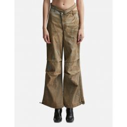 WASHED DENIM CARGO PANTS