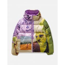 Printed Mismatched Shiny Puffer