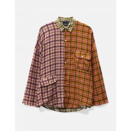 Unisex Patchwork Check Shirt
