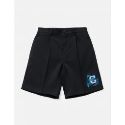 UP1E4508 Punk Graphic Patchwork Tailor Shorts
