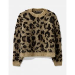 LEOPARD KNIT SWEATSHIRT