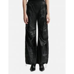 WET LEATHER CARGO PANTS