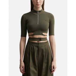 SCULPTING JERSEY CUT-OUT TOP