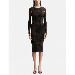 CUT-OUT PRINTED SCULPTING DRESS