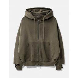 Distressed Zipped Hoodie