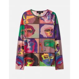 Faces Printed Mesh Shirt