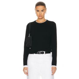 Shrunken Crew Cashmere Top in Midnight