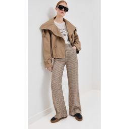 Check Fluid Twill Trousers