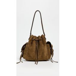 Multipocket Suede Bucket Bag