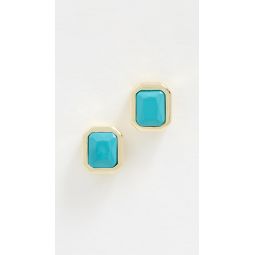 Colored Bezel Baguette Stud Earrings