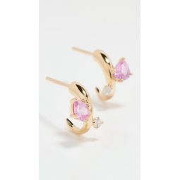 14k Diamond J Hoops