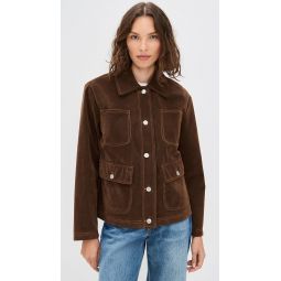 Cropped Faux Suede Barn Jacket