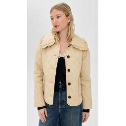 Ruffled Collar Quilted Jacket