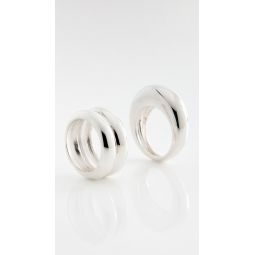 Domed Ridge Ring Set
