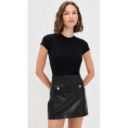 Sydney Vegan Leather A Line Dress With Pocket Detail