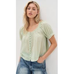 Odette Puff Sleeve Pintuck Blouse