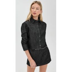 Finely Short Raw Hem Button Down