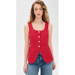 Soho Scoop Vest In Linen Cotton