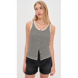 Louisa Vest In Striped Cotton Cashmere