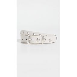 Slim Studded Suede Belt