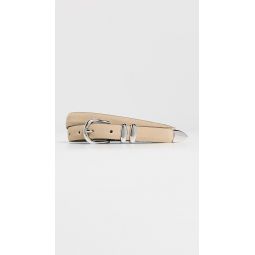 Skinny Double Fastener Leather Belt