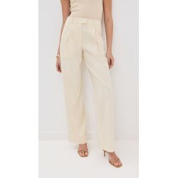 Cotton Gabardine Relaxed Wide Leg Pants