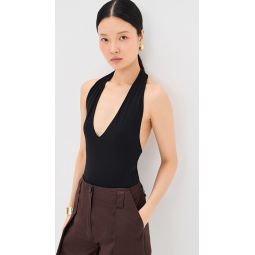 Cotton Tencel Halter Thong Bodysuit