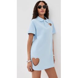 Crystal Heart Cutout Polo Dress