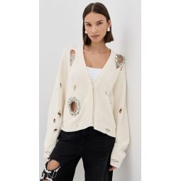 Distressed Crystal Cardigan