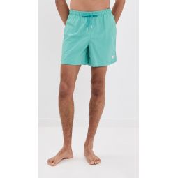 Solid Teal Swim Trunks 5