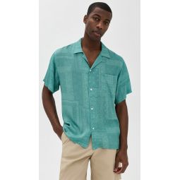 Teal Tonal Bandana Camp Shirt