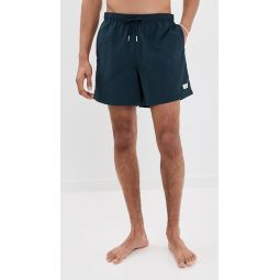 Solid Navy Swim Trunks 5