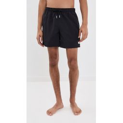 Solid Black Swim Trunks 5