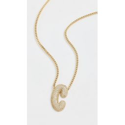 Pave Bubble Initial Necklace