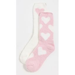 CozyChic Heart Print Socks Set