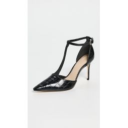 Clara Croco T Strap Pumps