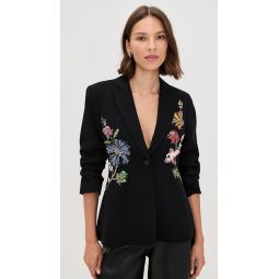 Floral Mixed Media Scrunched Cheyenne Blazer