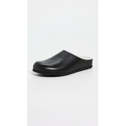 Clogs In Leather with Shearling