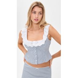 Gingham Paloma Lace Top