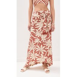 Cropped Crepe Skirt In Bahia Print