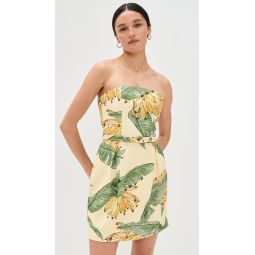 Strapless Dress In Paradise Print