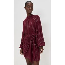 Short Metallic Wrap Dress
