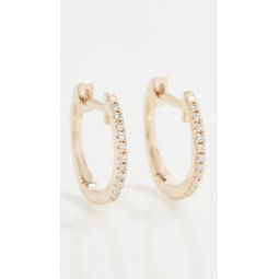 14k Gold Diamond Huggie Earrings