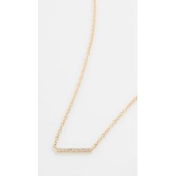 14k Gold Diamond Mini Bar Necklace