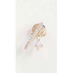 14k Single Prong Set Diamond Illusion Stud Earring