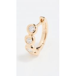 14k Single Diamond Pillow Huggie Earring