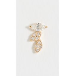 14k Single Triple Marquise Stud Earring
