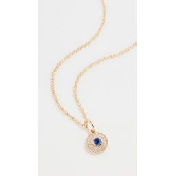 Diamond & Round Blue Sapphire Necklace