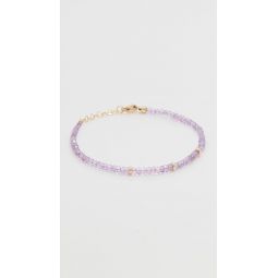 14k Amethyst Birthstone Bead Bracelet